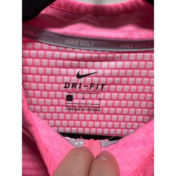 Nike Golf | Neon Highlighter Fluorescent Pink 1/4 Zip Women's Sz L - Picture 5 of 10